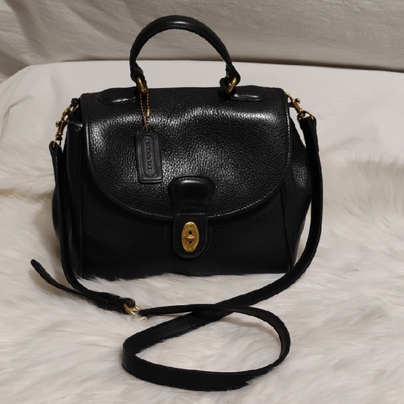 Coach Handbags - Coach Marlie Top Handle Black/Gold Satchel W Removable Strap & Hangtag